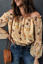Load image into Gallery viewer, Bell Sleeves Floral Crop Top
