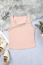 Load image into Gallery viewer, Plain Waffle Knit U Neck Tank Top
