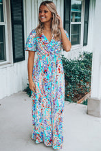 Load image into Gallery viewer, Wrap V Neck Floral Maxi Dress
