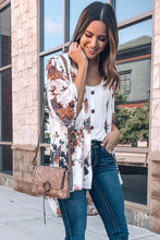 Load image into Gallery viewer, Floral Print Open Front Bell Sleeve kimono
