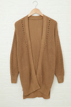 Load image into Gallery viewer, Drop Sleeve Cable Knit Cardigan with Slits
