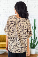 Load image into Gallery viewer, Animal Print V-neck Rolled Sleeve Tunic Top
