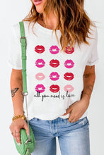 Load image into Gallery viewer, all you need is love Valentines Kisses Graphic Tee
