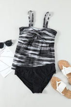 Load image into Gallery viewer, Tie Dye Striped Tummy Control Tankini
