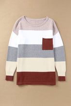 Load image into Gallery viewer, Colorblock Pocketed Sweater
