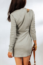 Load image into Gallery viewer, High Neck Cut-out Ribbed Knit Short Dress
