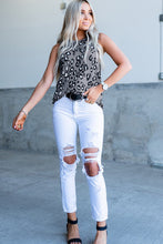 Load image into Gallery viewer, Leopard Print Crew Neck Tank Top
