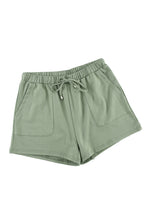 Load image into Gallery viewer, Army Green Drawstring Elastic Waist Pocketed Shorts
