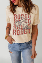 Load image into Gallery viewer, Khaki Western RODEO Graphic Print Crew Neck T Shirt
