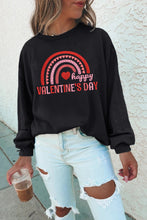 Load image into Gallery viewer, Happy Valentine&#39;s Day Graphic Embroidered Sweatshirt
