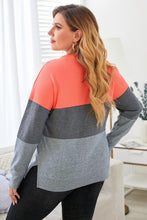 Load image into Gallery viewer, Gra Crew Neck Colorblock Plus Size Sweashirt
