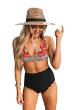 Load image into Gallery viewer, Floral Leopard High Waist Bikini
