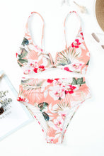 Load image into Gallery viewer, Tropical Floral Print High Waist Bikini Swimsuit
