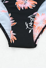 Load image into Gallery viewer, Ribbed Ruched Ruffle Top Printed Bikini Set

