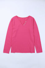 Load image into Gallery viewer, V Neck Buttons Long Sleeve Top
