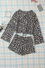 Load image into Gallery viewer, Animal Print Long Sleeves Pullover and Shorts Lounge Set
