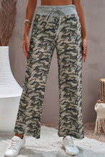 Load image into Gallery viewer, Camouflage Print Drawstring Waist Wide Leg Pants
