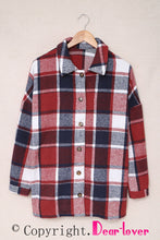 Load image into Gallery viewer, Plaid Print Buttoned Shirt Jacket
