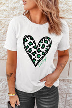 Load image into Gallery viewer, Lucky Leopard Heart Print St Patricks Day T Shirt
