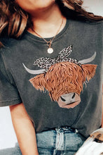 Load image into Gallery viewer, Western Cow Head Print Short Sleeve Casual T Shirt
