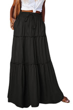 Load image into Gallery viewer, Frill Tiered Drawstring Waist Maxi Skirt
