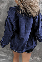 Load image into Gallery viewer, Distressed Buttons Chest Pockets Denim Jacket
