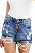 Load image into Gallery viewer, Hot Mama High Rise Distressed Denim Shorts
