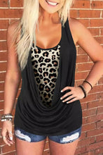 Load image into Gallery viewer, Leopard Ruched Fake Two-piece Tank
