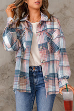 Load image into Gallery viewer, Plaid Flap Pockets Shacket
