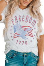 Load image into Gallery viewer, FREEDOM Eagle Flag Print 1776 Graphic Tee
