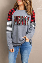 Load image into Gallery viewer, Merry Christmas Multi Block Long Sleeve Top
