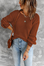 Load image into Gallery viewer, Drop Shoulder Back Cut-out Sweater with Tie
