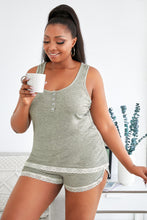 Load image into Gallery viewer, Scoop Neck Cami Shorts Plus Size PJ Set
