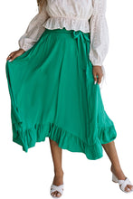 Load image into Gallery viewer, Asymmetric Flounce Belted High Waist Maxi Skirts
