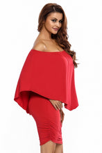 Load image into Gallery viewer, Multiple Dressing Layered Red Mini Poncho Dress
