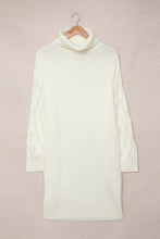 Load image into Gallery viewer, Plain Turtleneck Sweater Dress with Slits
