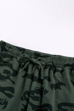 Load image into Gallery viewer, Army Green Camo Print Raw Hem Casual Shorts
