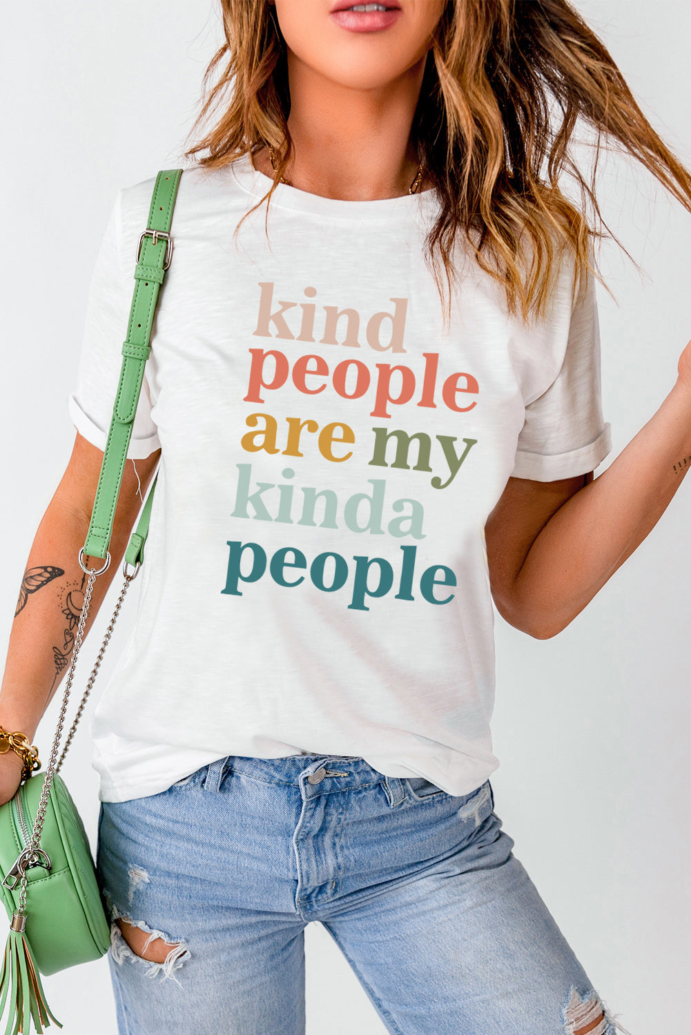Kind People Are My Kinda People Crew Neck T Shirt