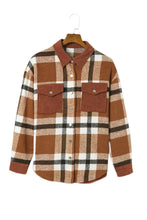 Load image into Gallery viewer, Pocketed Buttoned Plaid Shirt Jacket
