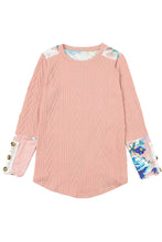 Load image into Gallery viewer, Floral Lace Patchwork Knitted Long Sleeve Top
