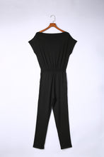 Load image into Gallery viewer, Tie Waist Short Sleeve Tapered Jumpsuit
