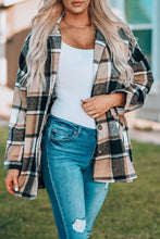 Load image into Gallery viewer, Plaid Print Buttoned Shirt Jacket
