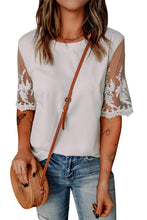 Load image into Gallery viewer, Floral Lace Sleeve Patchwork Top
