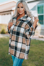 Load image into Gallery viewer, Plaid Print Buttoned Shirt Jacket
