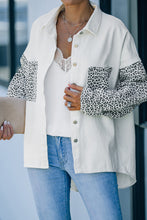 Load image into Gallery viewer, Contrast Leopard Denim Jacket
