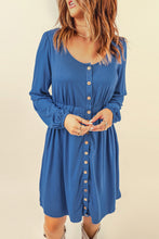 Load image into Gallery viewer, Button Up High Waist Long Sleeve Dress
