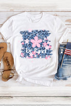 Load image into Gallery viewer, Be Kind Cherry Blossoms Leopard Print Short Sleeve T Shirt
