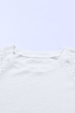 Load image into Gallery viewer, Lace Sleeve Raglan Ribbed Top
