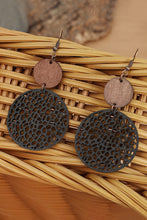 Load image into Gallery viewer, Hollow Out Wooden Round Drop Earrings
