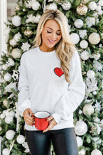 Load image into Gallery viewer, Heart Shaped Embroidered Pullover Sweatshirt
